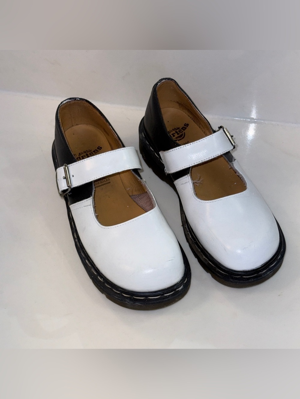 Doc Dr Martens Made In England Mary Jane UK6 US8 Black & White